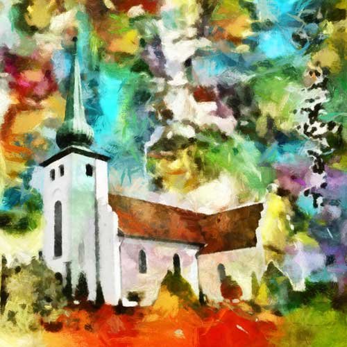 Skanderborg Kirke  75x75cm