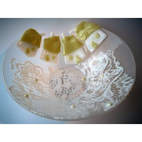 Astrid Munck glasskl med huse