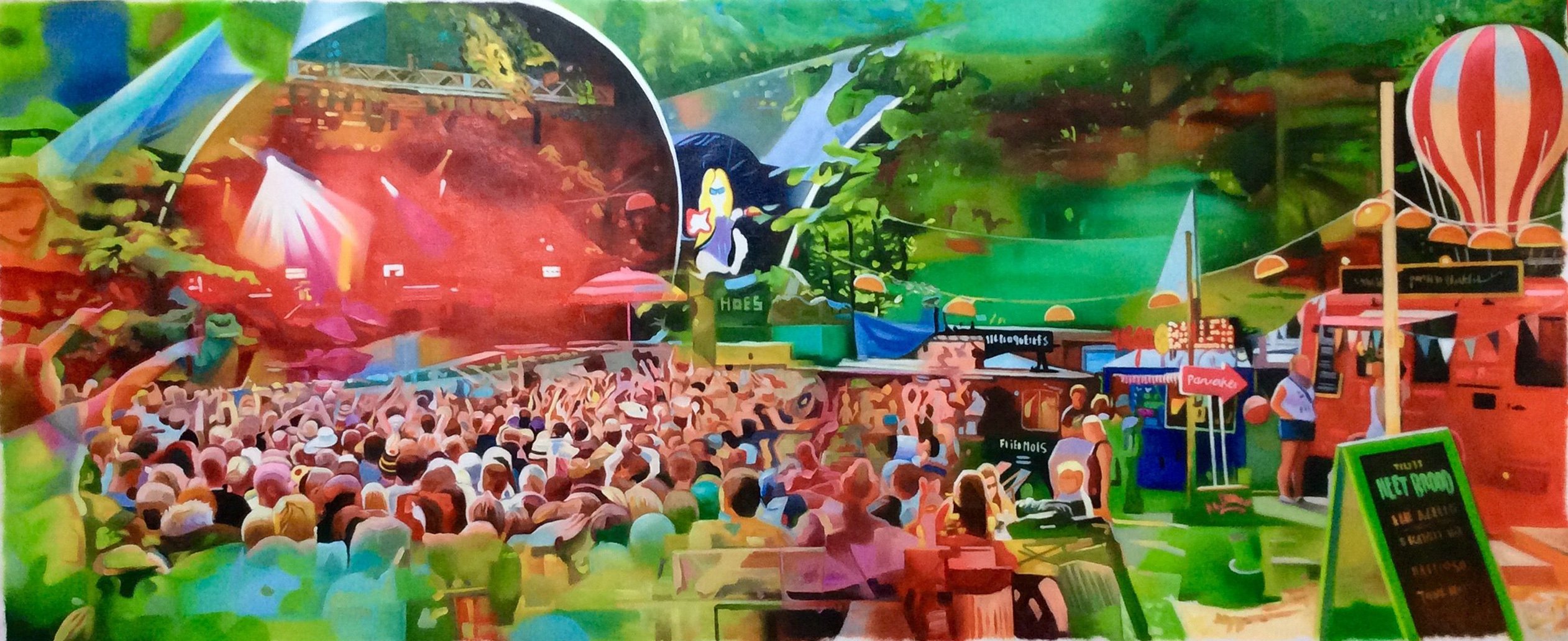 Smukfest 2, 80x200cm oliemaleri af Sarah