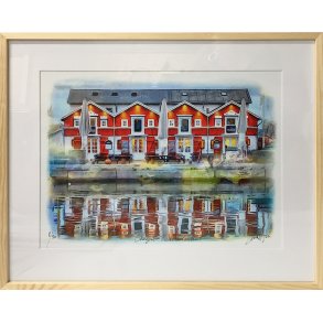 Fiskerestaurant, kunsttryk 40x50cm signeret, nummereret 30ek