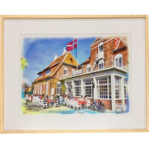 Br�ndums Hotel, kunsttryk 40x50cm signeret, nummereret 30ek