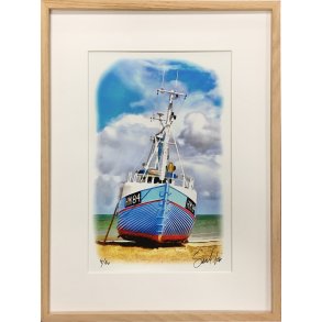 Fiskekuttere, kunsttryk 40x30cm signeret, nummereret 30eks