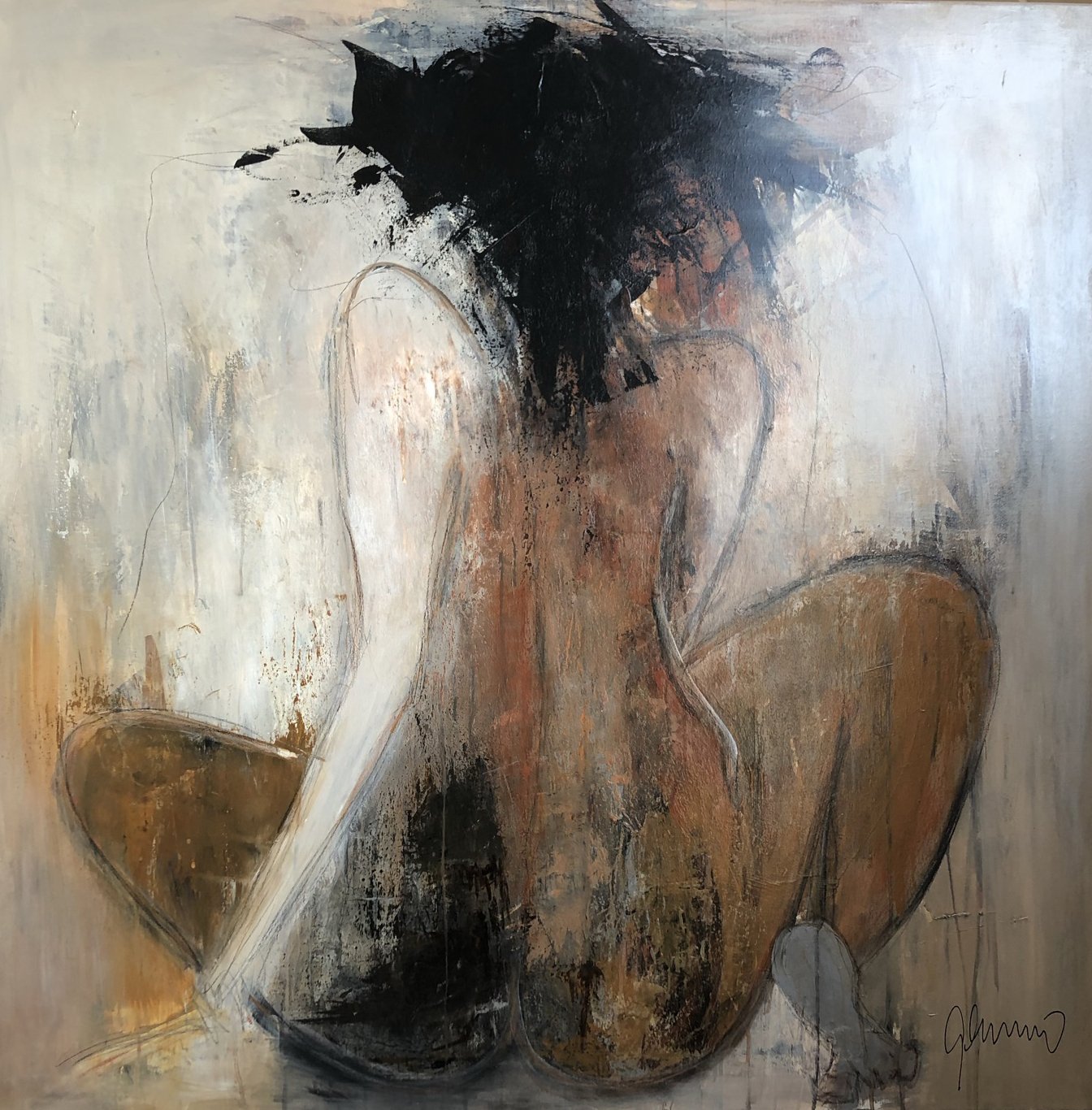 Susanne Gemmer maleri 100x100cm