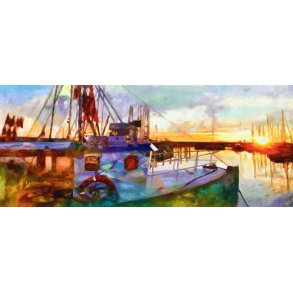 Byen ved Havet 1,  60x150cm Aarhus af Sarah H�i