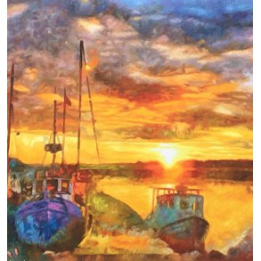 Byen ved Havet 2,  105x110cm Aarhus af Sarah H�i