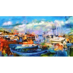 Byen ved Havet 4,  70x130cm Aarhus af Sarah H�i