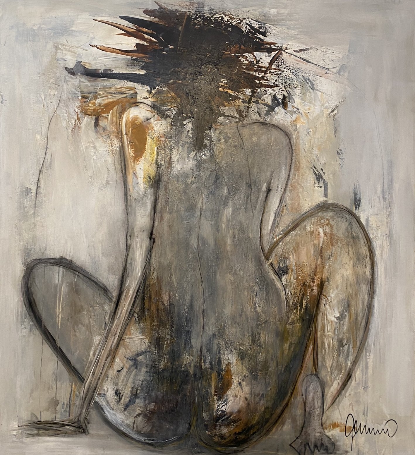 Susanne Gemmer maleri 110x100cm