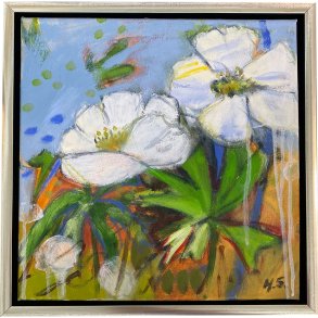 Hanne S�rensen blomster maleri 30x30cm