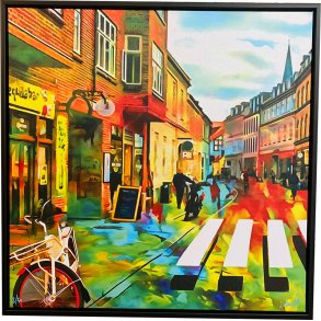 Mejlgade, 80x80cm Limited edition, Gicle signeret og nummereret 30 stk.