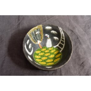 Skl med Engel, Keramik af Lina Bekerien