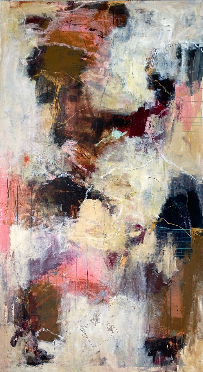 Abstrakt maleri af Rie Brødsgaard 90x165cm A1123