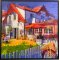 Gammel Skagen, 100x100cm Oliemaleri af Sarah