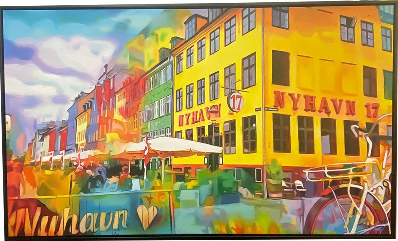 Nyhavn, oliemaleri 100x170cm af Sarah Hi