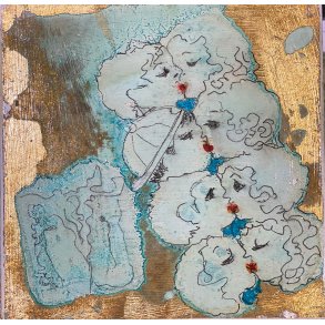 Guldbillede af Anne-Mette Lehrskov 12x12cm