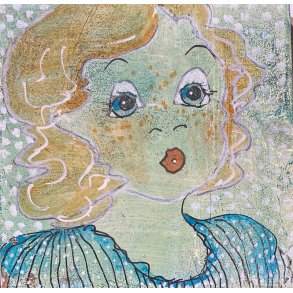 Guldbillede af Anne-Mette Lehrskov 12x12cm