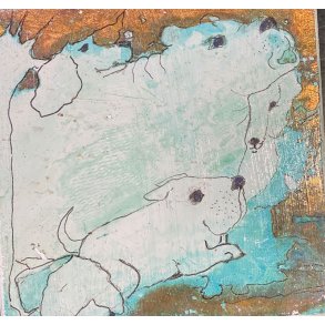 Guldbillede af Anne-Mette Lehrskov 12x12cm