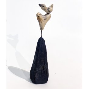 Love Birds raku keramik af Hanne Munk