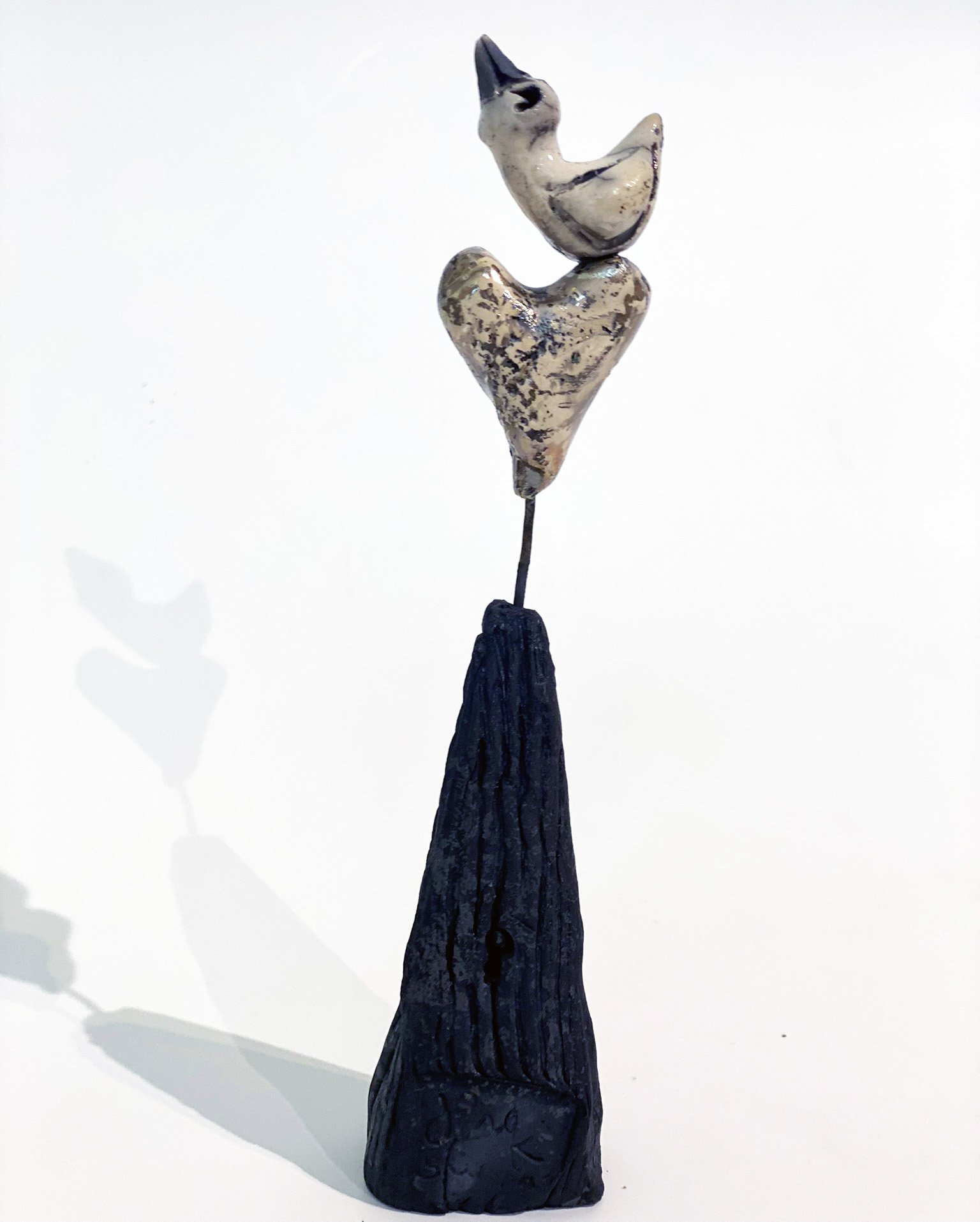 Love Birds raku keramik af Hanne Munk