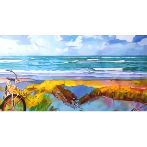 Himmel og hav 100x190cm Oliemaleri Sarah