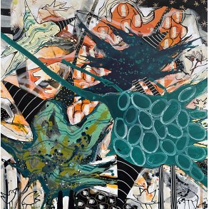 Trine Birkenfeldt maleri 100x100cm