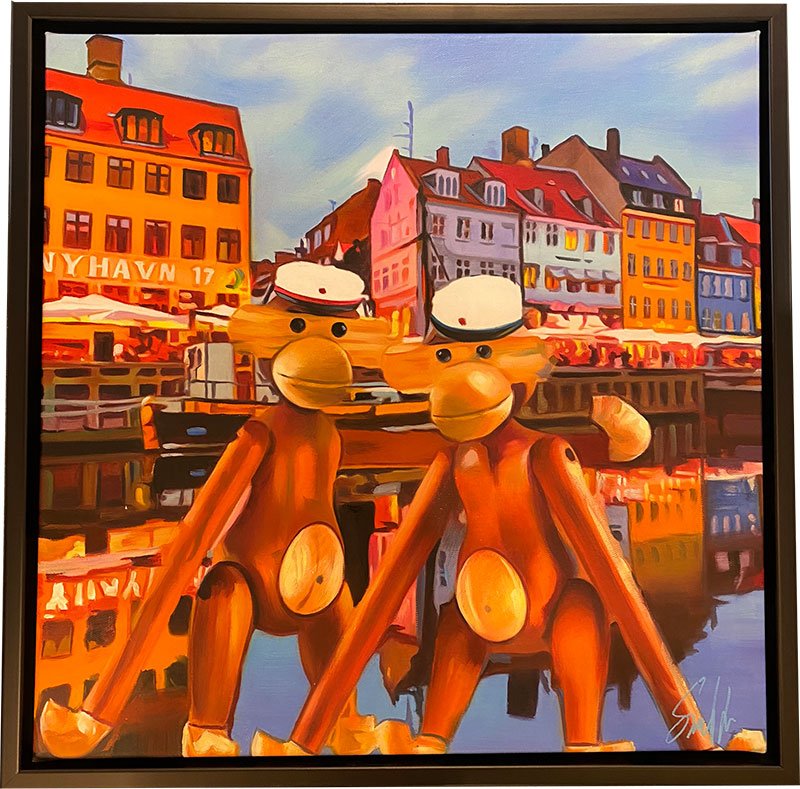 Nyhavn 50x50cm, maleri Sarah Hi