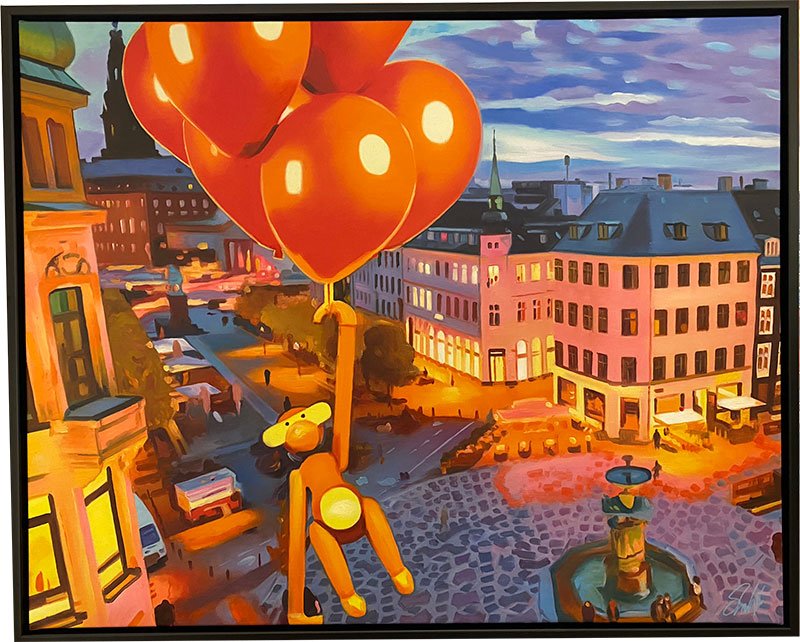 Nyhavn 80x100cm, maleri af Sarah Hi