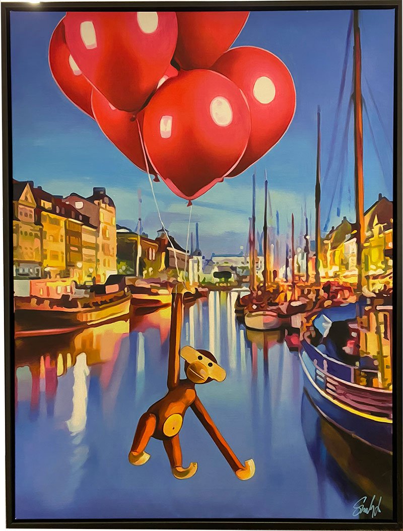 Nyhavn 90x120cm, maleri af Sarah Hi