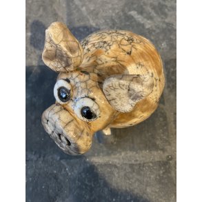 Dorit Knudsen Gris i rakubrndt keramik