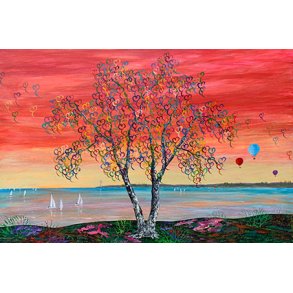 Jubilums plakat rd, Jannie Kloster 50x70cm