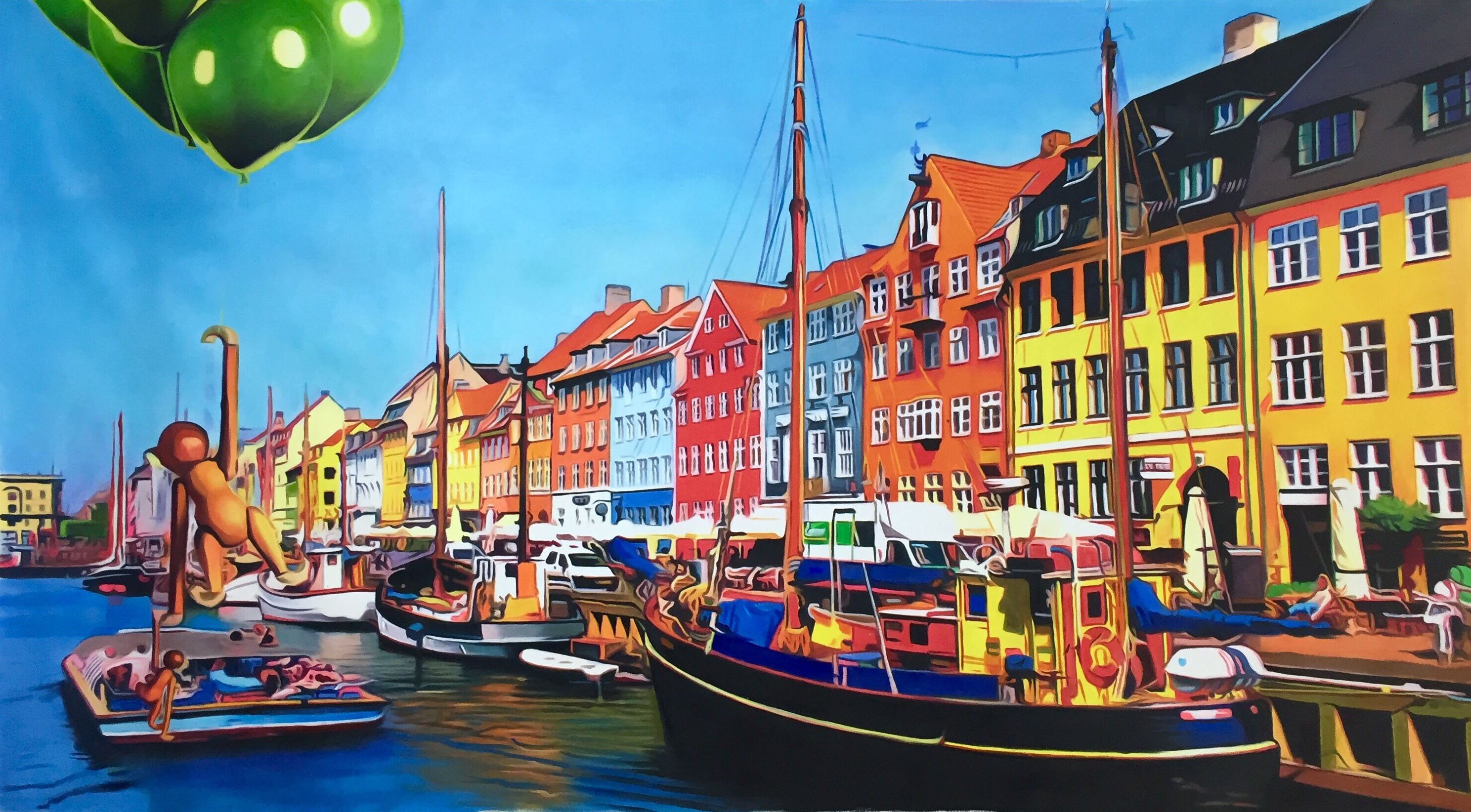 Den sidste abe7 110x200cm Sarah Hi, oliemaleri
