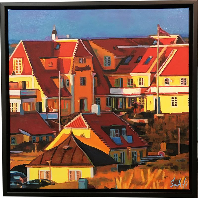 Sommer 2023 i Skagen3 50x50cm Oliemaleri Sarah Hi