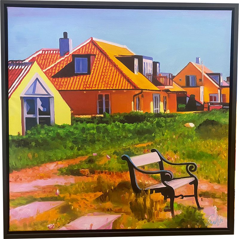 Sommer 2023 i Skagen 70x70cm Oliemaleri Sarah Hi