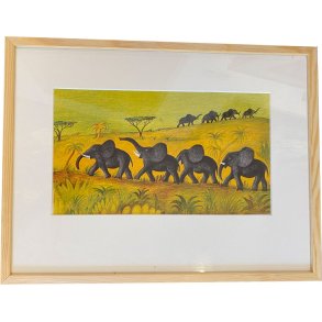 Plakat af Hans Scherfig - Elefanter gr i rkenen, 30x40cm