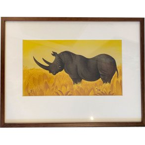 Plakat af Hans Scherfig - nsehorn p savannen, 30x40cm