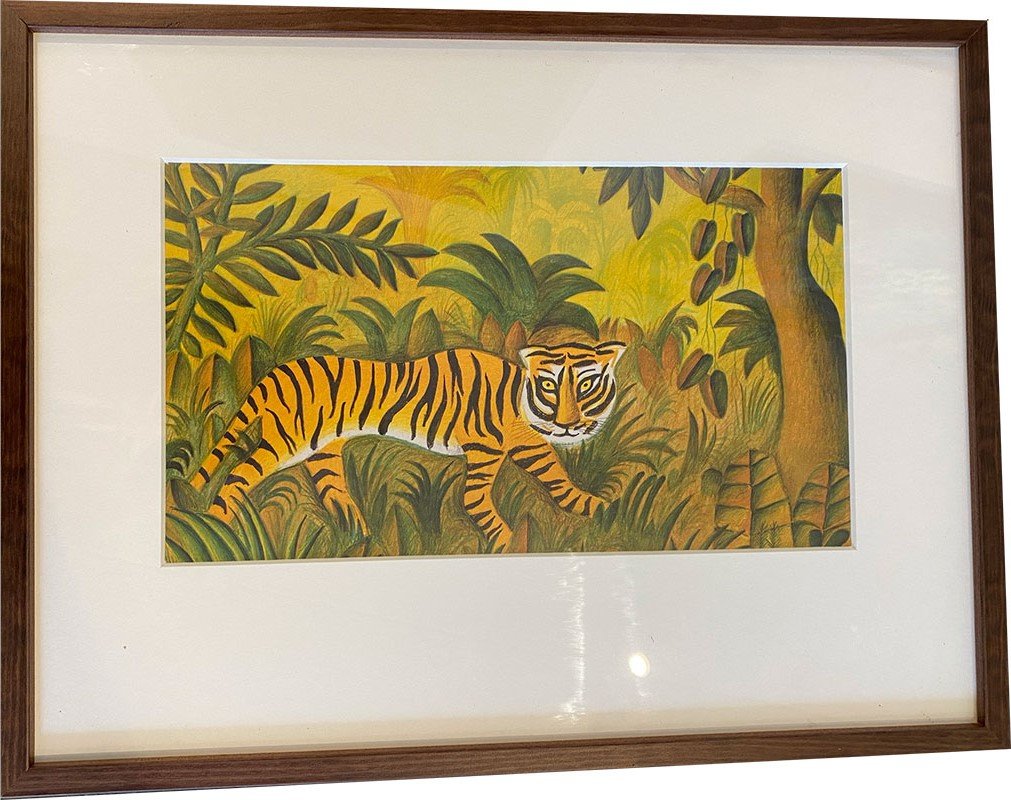 Plakat af Hans Scherfig - Tiger i Junglen, 30x40cm