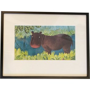 Plakat af Hans Scherfig - Flodhest, 30x40cm