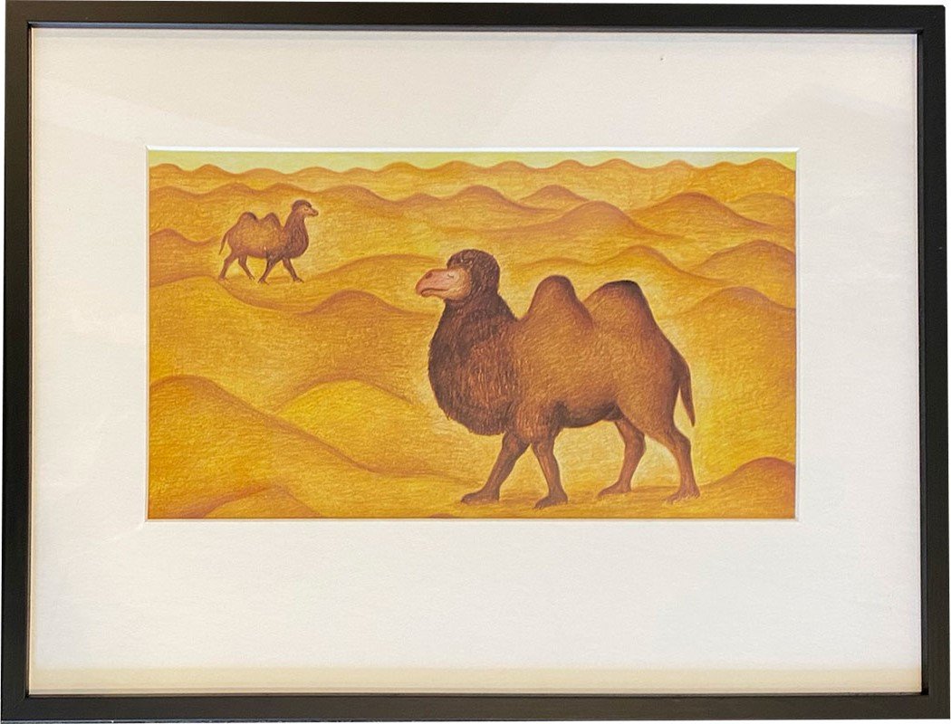 Plakat af Hans Scherfig - Kameler i rkenen, 30x40cm