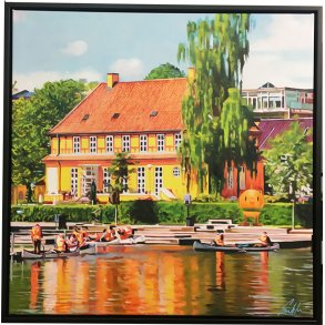 Kanoudlejningen Silkeborg, Oliemaleri 80x80cm