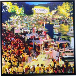 Regatta Silkeborg, Oliemaleri 100x100cm