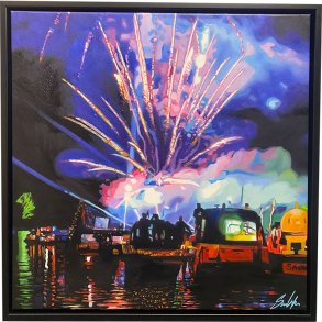 Regatta Silkeborg, Oliemaleri 60x60cm