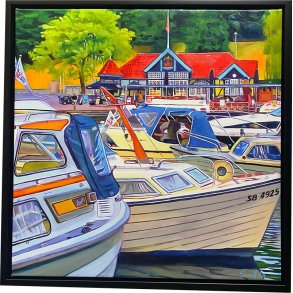 Bde Silkeborg, Oliemaleri 60x60cm