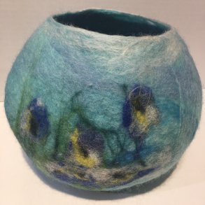 Unika filket krukke af Kirstin Damgaard