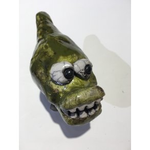 Krokodille af Dorit Knudsen i rakubrndt keramik