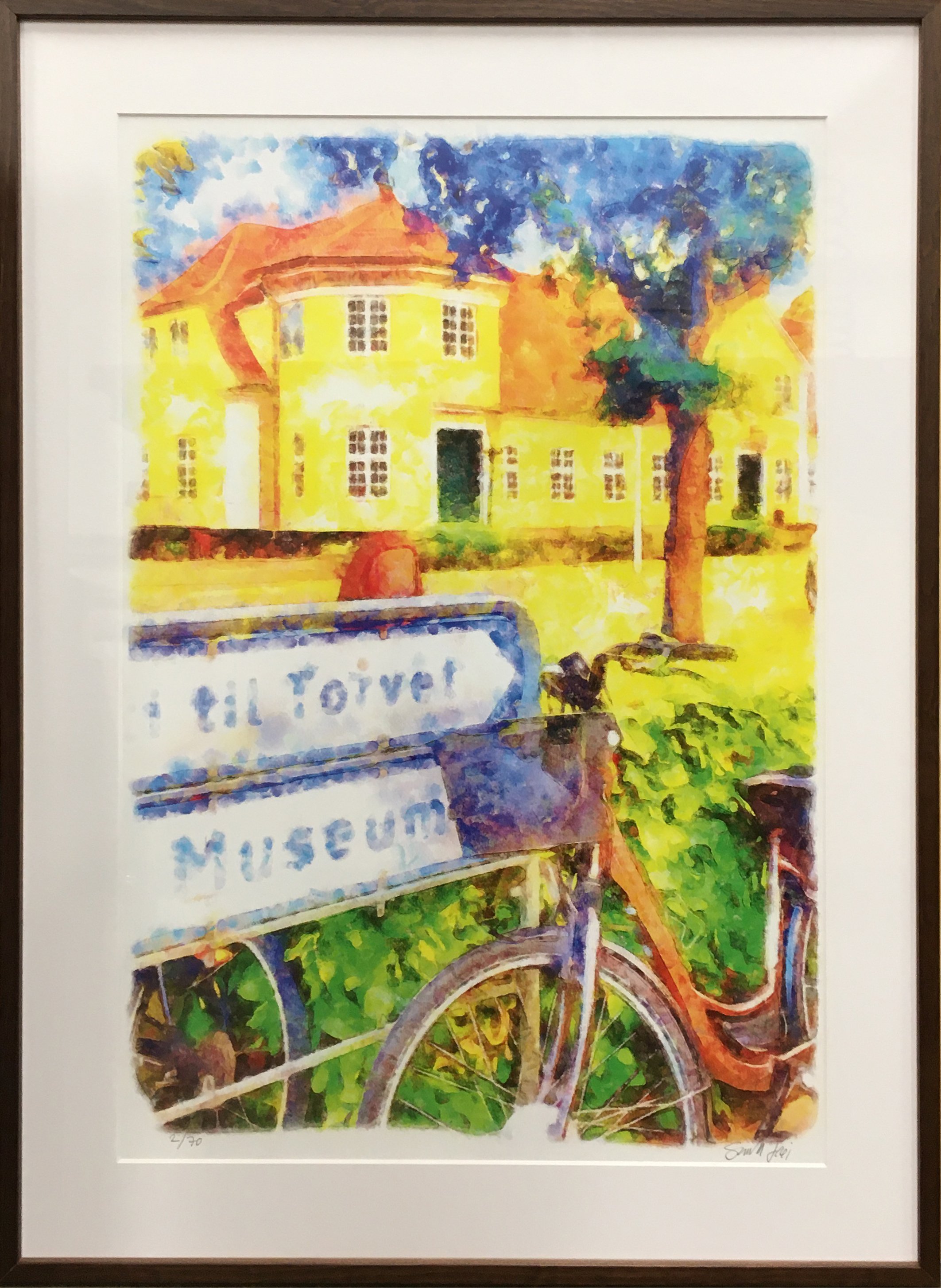 Silkeborg Museum, valdnd-ramme, 50x70cm kunsttryk af Sarah Hi