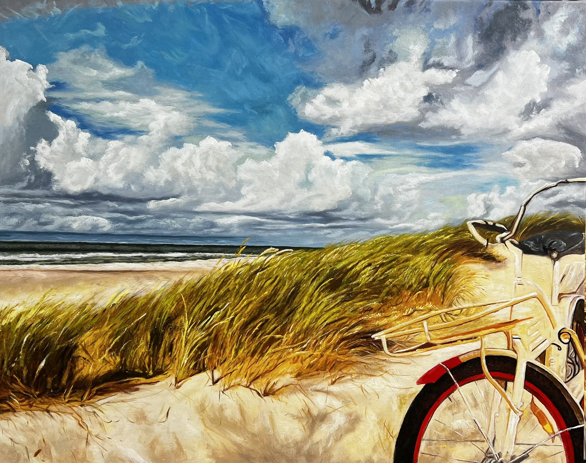 Strandmaleri 80x100cm af Sarah H�i
