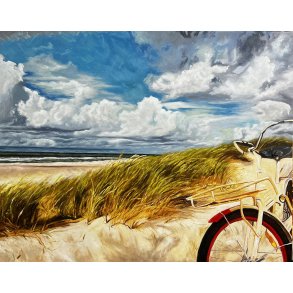 Strandmaleri 80x100cm af Sarah H�i
