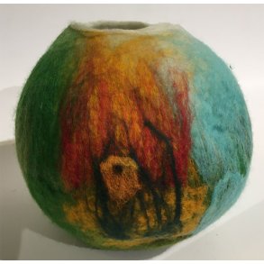 Unika filket krukke af Kirstin Damgaard