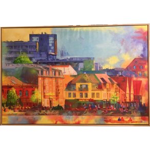 Aalborg maleri 100x150cm af Sarah Hi