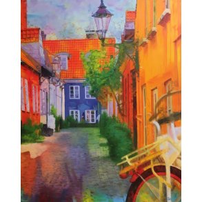 Aalborg 80x100cm maleri af Sarah Hi