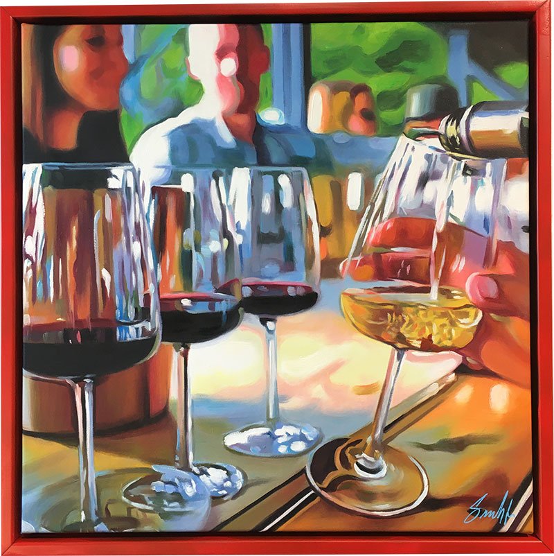 Vinfestival, maleri 50x50cm